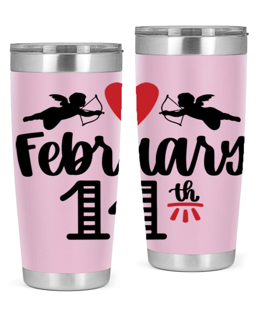 A stylish 20oz and 30oz stainless steel tumbler with a press-in lid, perfect for Valentine's Day drinks.