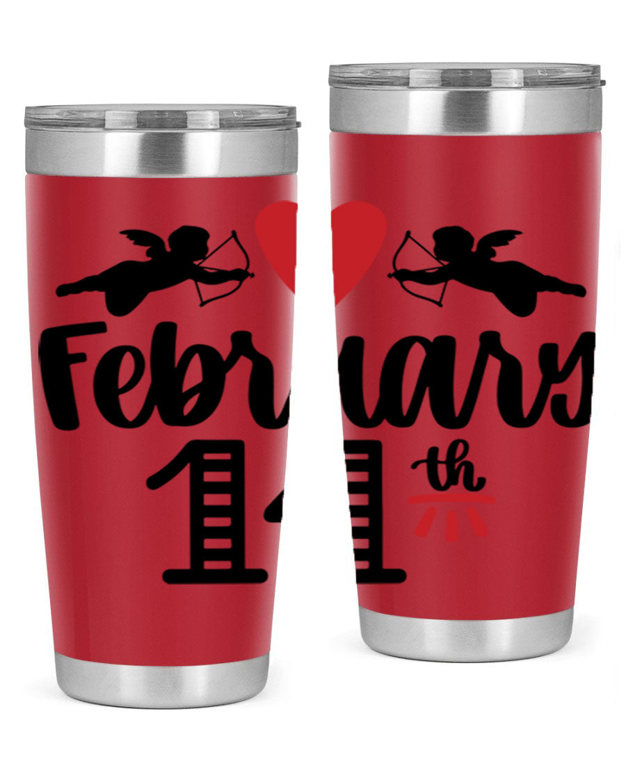 A stylish 20oz and 30oz stainless steel tumbler with a press-in lid, perfect for Valentine's Day drinks.