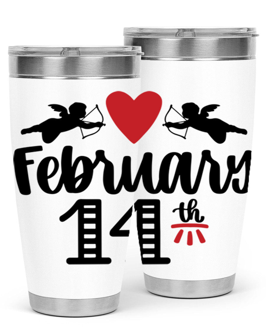 A stylish 20oz and 30oz stainless steel tumbler with a press-in lid, perfect for Valentine's Day drinks.