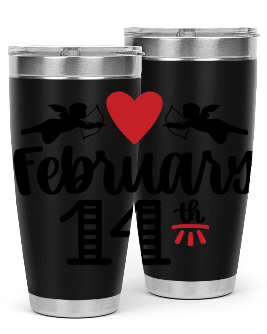 A stylish 20oz and 30oz stainless steel tumbler with a press-in lid, perfect for Valentine's Day drinks.