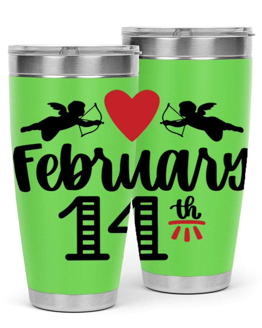 A stylish 20oz and 30oz stainless steel tumbler with a press-in lid, perfect for Valentine's Day drinks.