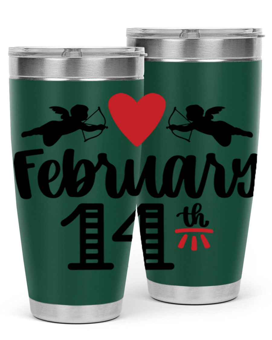 A stylish 20oz and 30oz stainless steel tumbler with a press-in lid, perfect for Valentine's Day drinks.