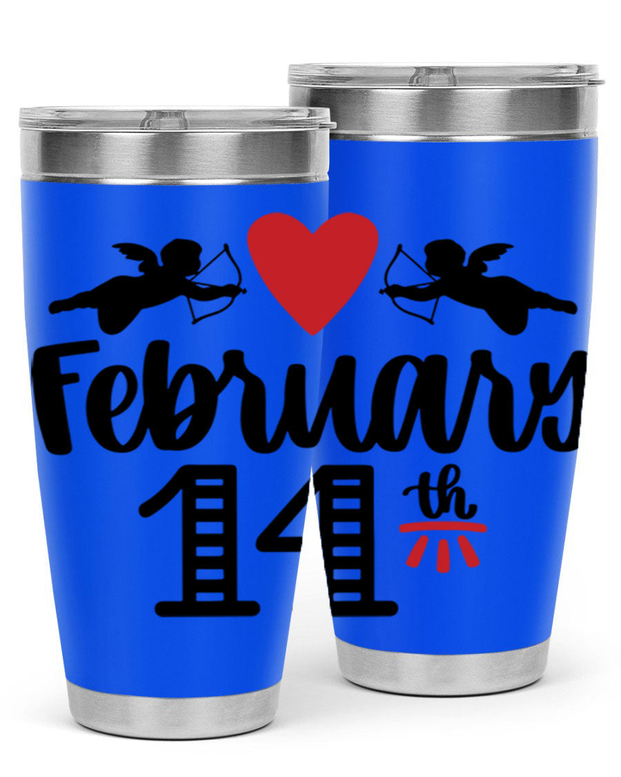 A stylish 20oz and 30oz stainless steel tumbler with a press-in lid, perfect for Valentine's Day drinks.