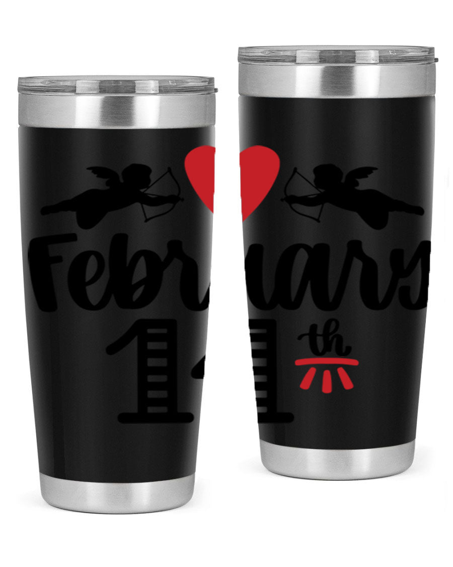 A stylish 20oz and 30oz stainless steel tumbler with a press-in lid, perfect for Valentine's Day drinks.