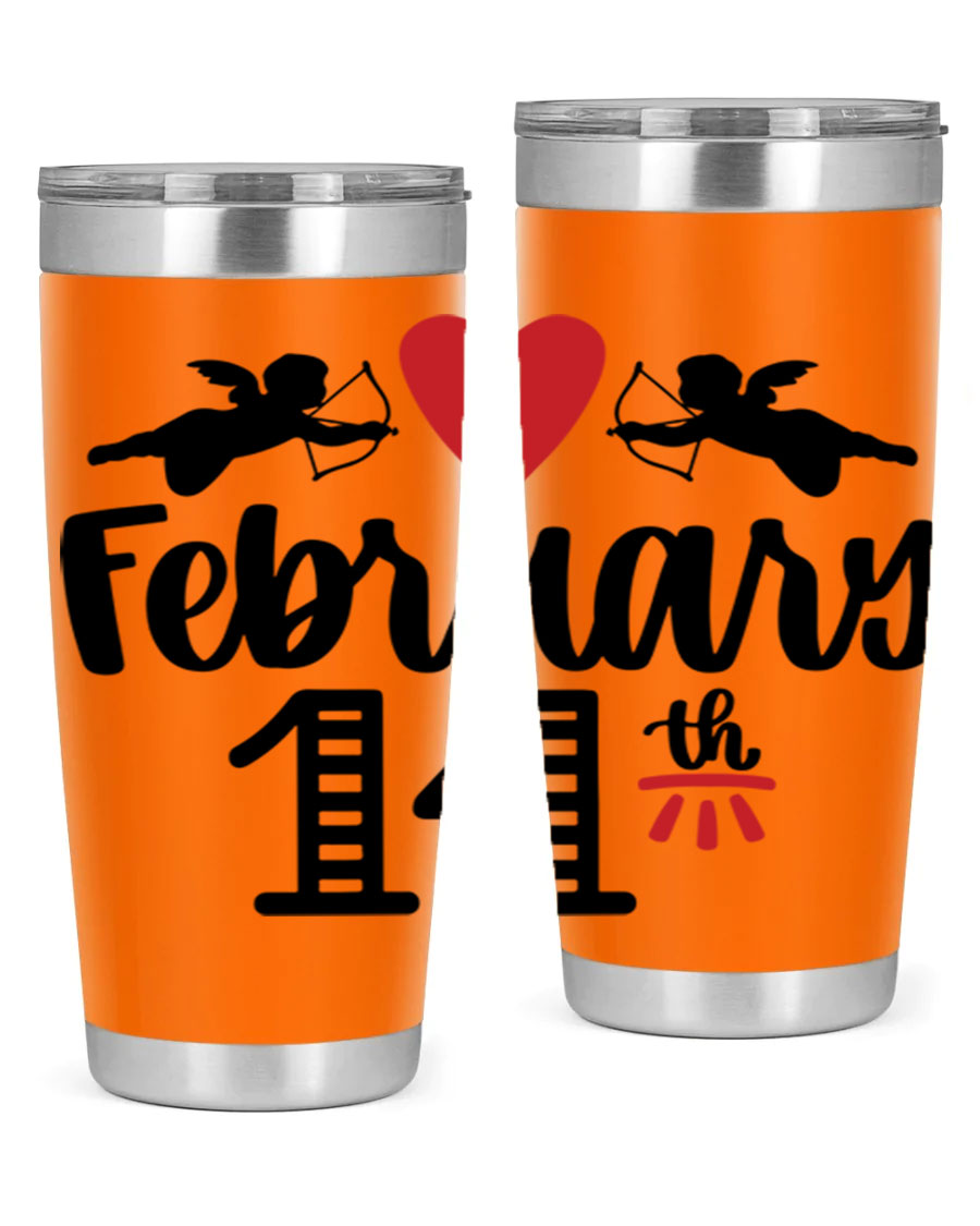 A stylish 20oz and 30oz stainless steel tumbler with a press-in lid, perfect for Valentine's Day drinks.