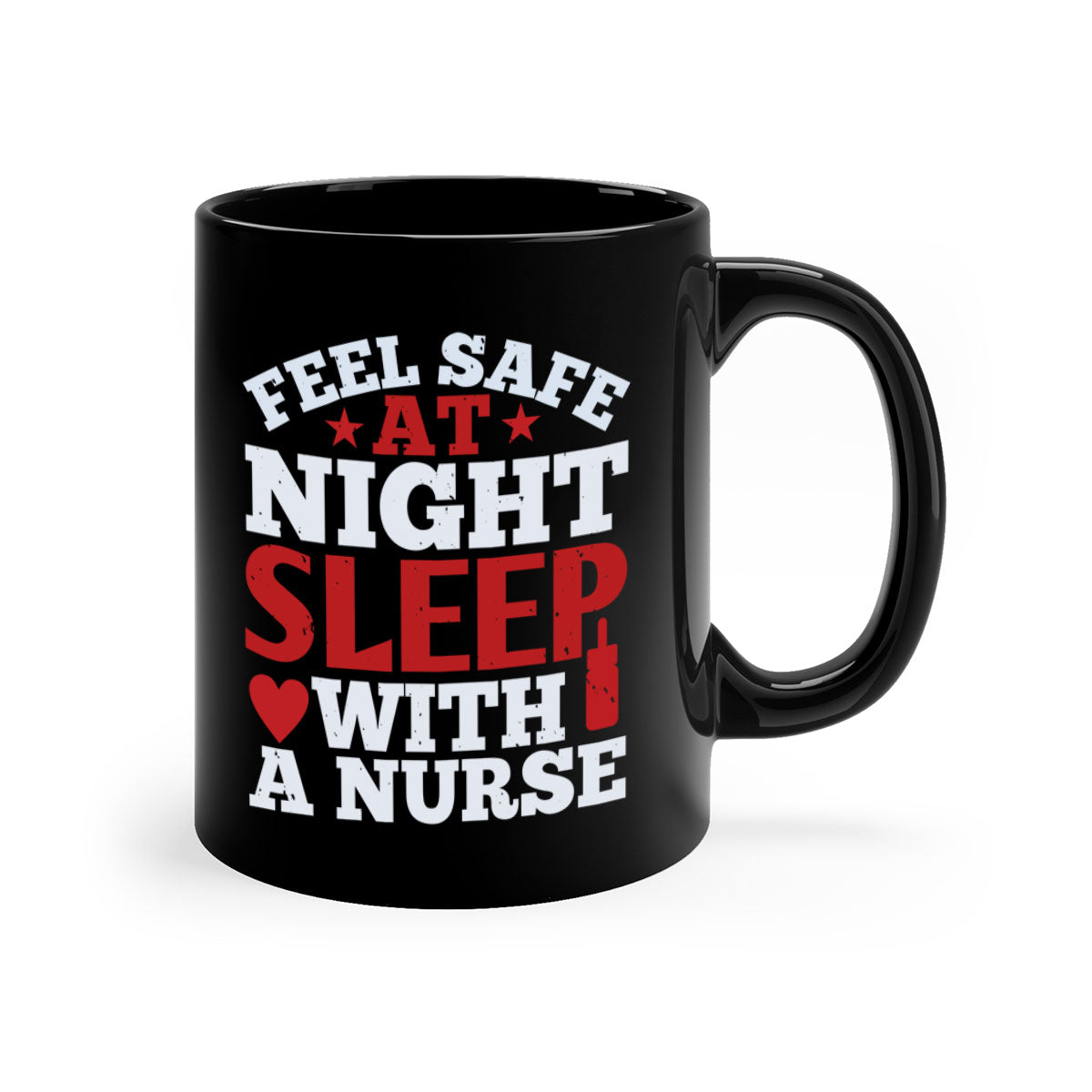 A stylish two-tone nurse-themed coffee mug with a glossy finish, featuring a colored handle and interior, available in multiple colors.