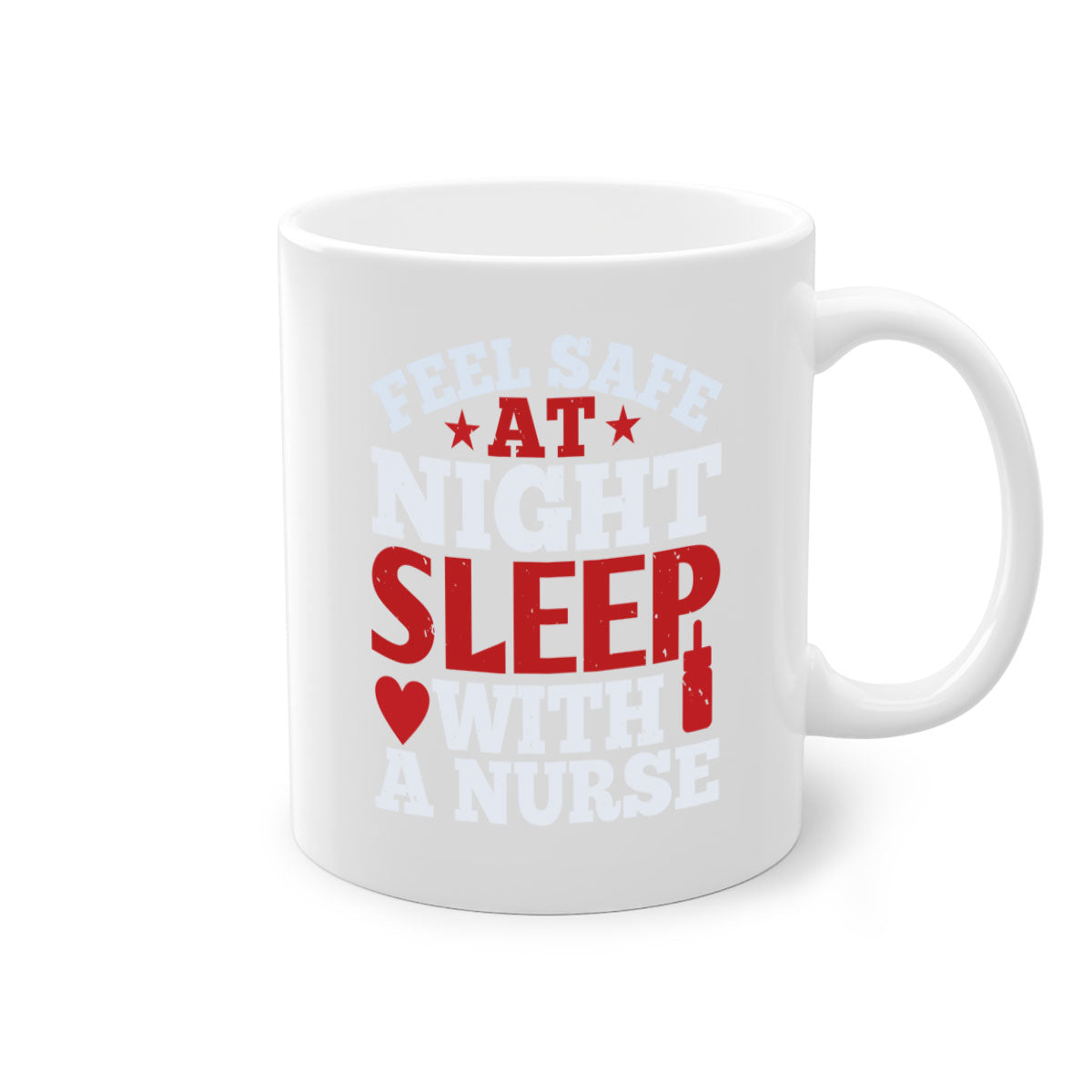 A stylish two-tone nurse-themed coffee mug with a glossy finish, featuring a colored handle and interior, available in multiple colors.