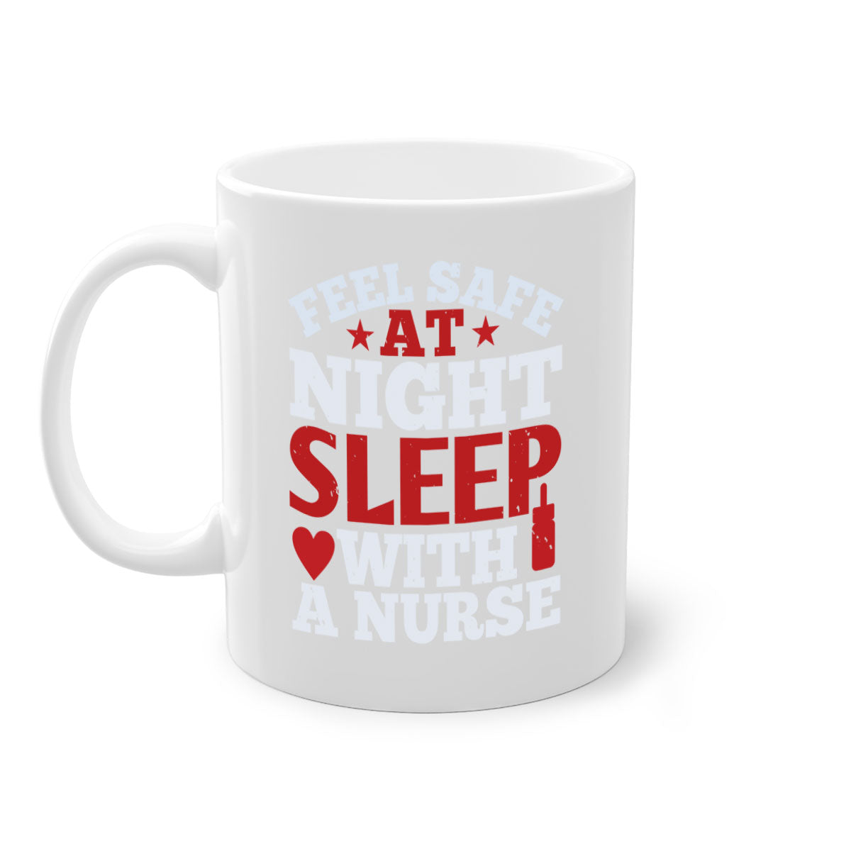 A stylish two-tone nurse-themed coffee mug with a glossy finish, featuring a colored handle and interior, available in multiple colors.