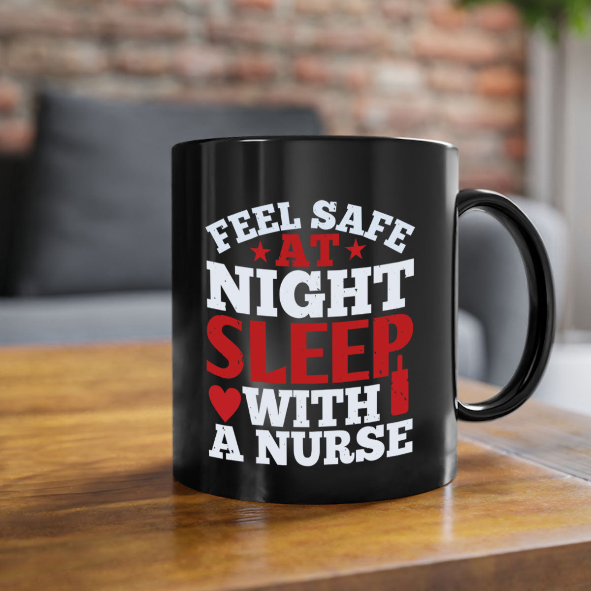 A stylish two-tone nurse-themed coffee mug with a glossy finish, featuring a colored handle and interior, available in multiple colors.