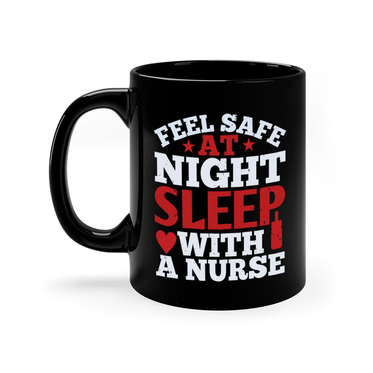 A stylish two-tone nurse-themed coffee mug with a glossy finish, featuring a colored handle and interior, available in multiple colors.