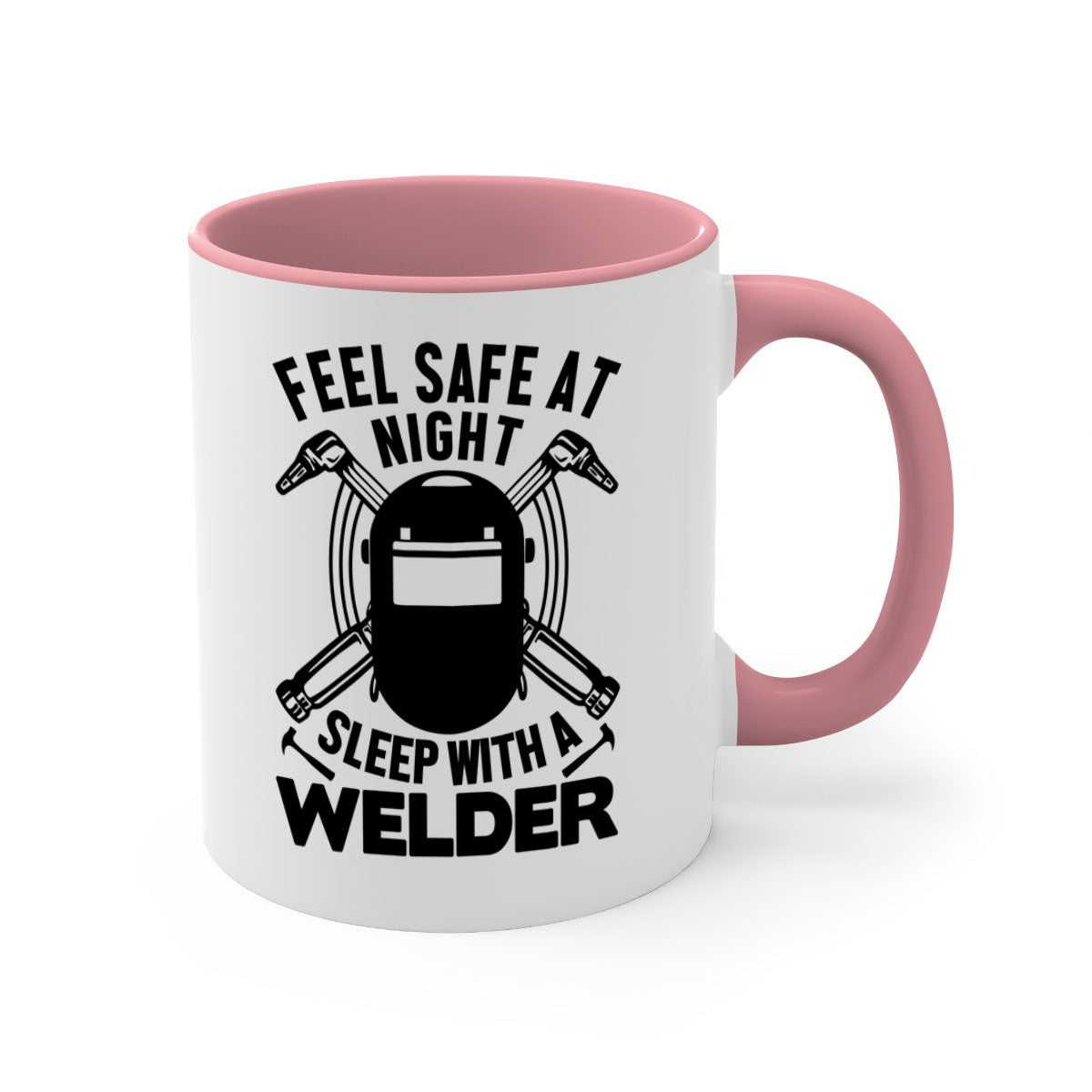 Feel Safe at Night Style 9# Mug with a glossy finish, featuring a colored handle and interior, available in multiple colors.