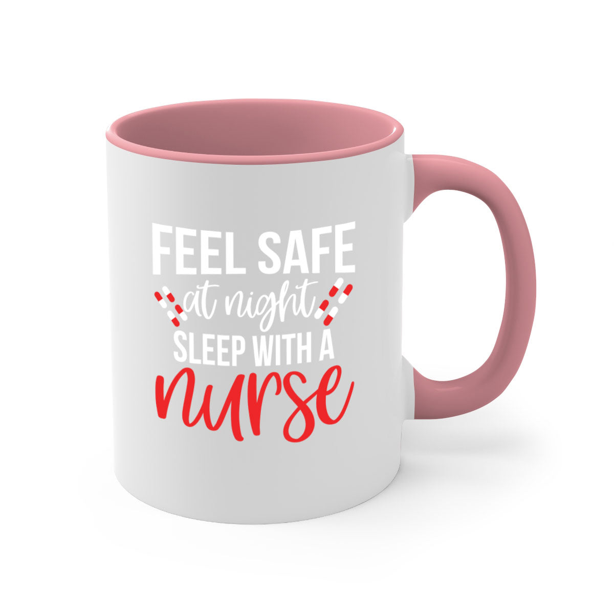Feel Save Style 409# nurse mug with a glossy finish, featuring a colored handle and interior, available in multiple colors.