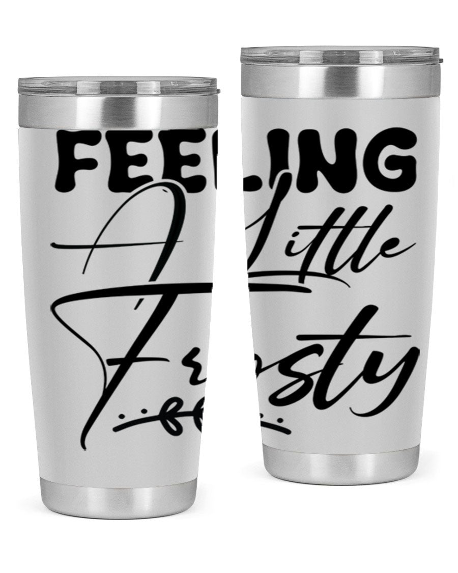 Feeling a Little Frosty 104# Tumbler in stainless steel with a stylish design, perfect for hot and cold beverages.