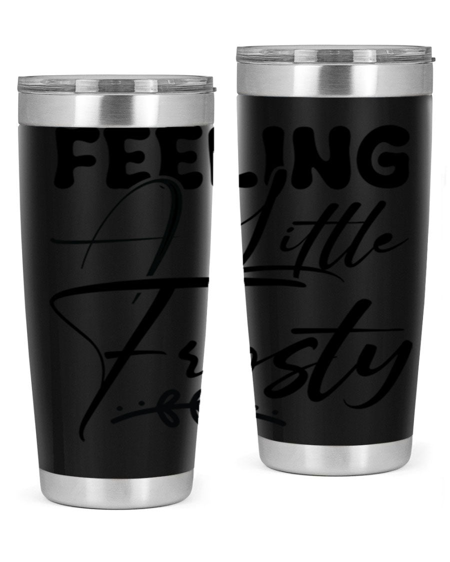 Feeling a Little Frosty 104# Tumbler in stainless steel with a stylish design, perfect for hot and cold beverages.