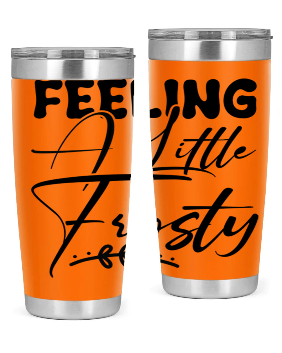 Feeling a Little Frosty 104# Tumbler in stainless steel with a stylish design, perfect for hot and cold beverages.