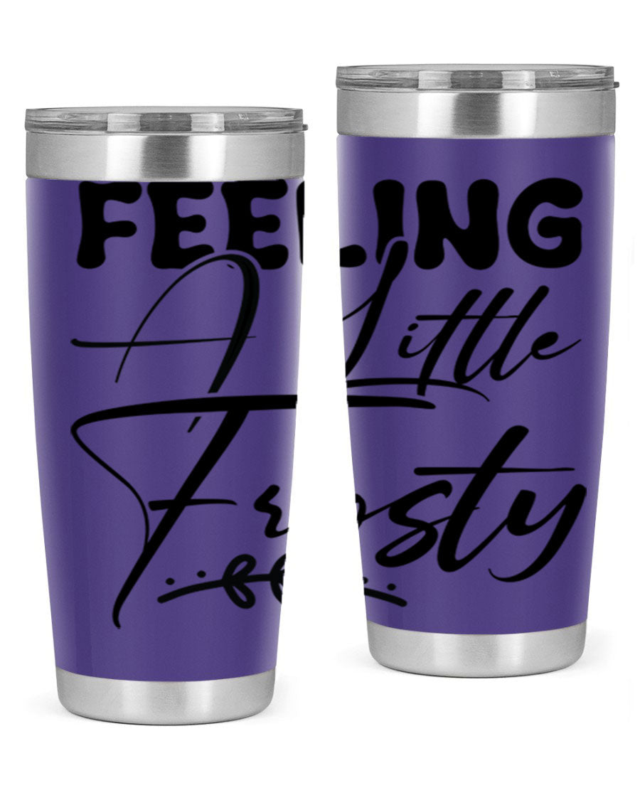 Feeling a Little Frosty 104# Tumbler in stainless steel with a stylish design, perfect for hot and cold beverages.