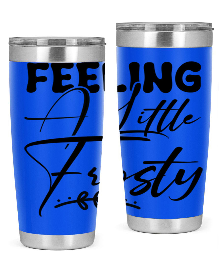 Feeling a Little Frosty 104# Tumbler in stainless steel with a stylish design, perfect for hot and cold beverages.
