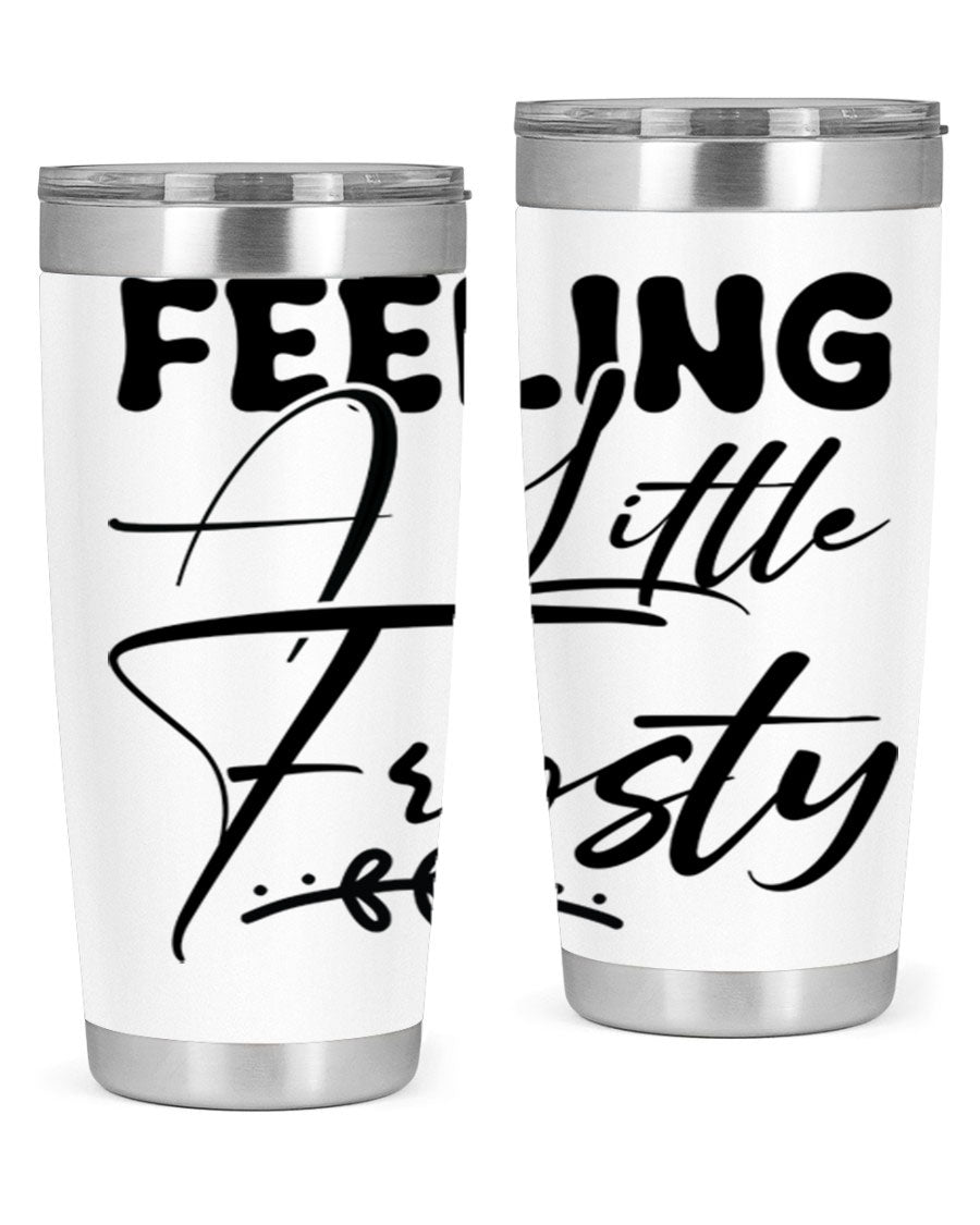 Feeling a Little Frosty 104# Tumbler in stainless steel with a stylish design, perfect for hot and cold beverages.