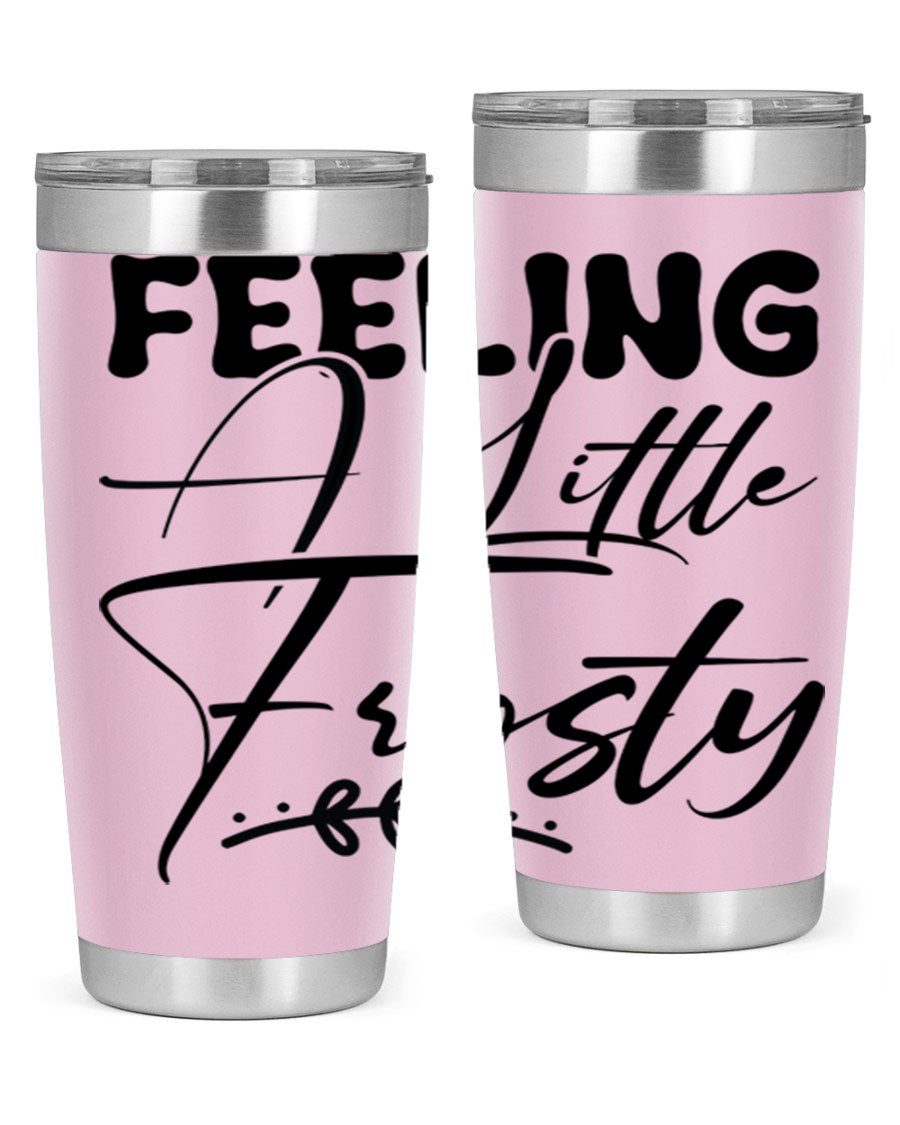 Feeling a Little Frosty 104# Tumbler in stainless steel with a stylish design, perfect for hot and cold beverages.