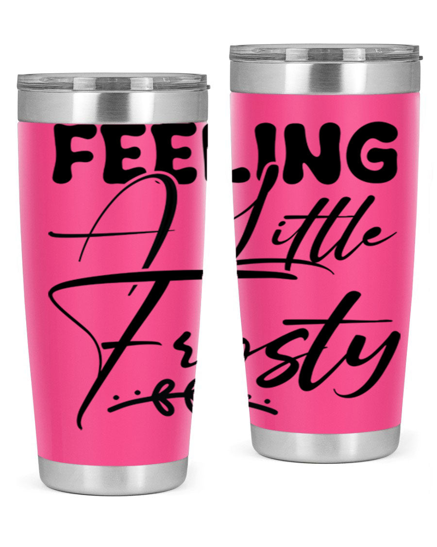 Feeling a Little Frosty 104# Tumbler in stainless steel with a stylish design, perfect for hot and cold beverages.