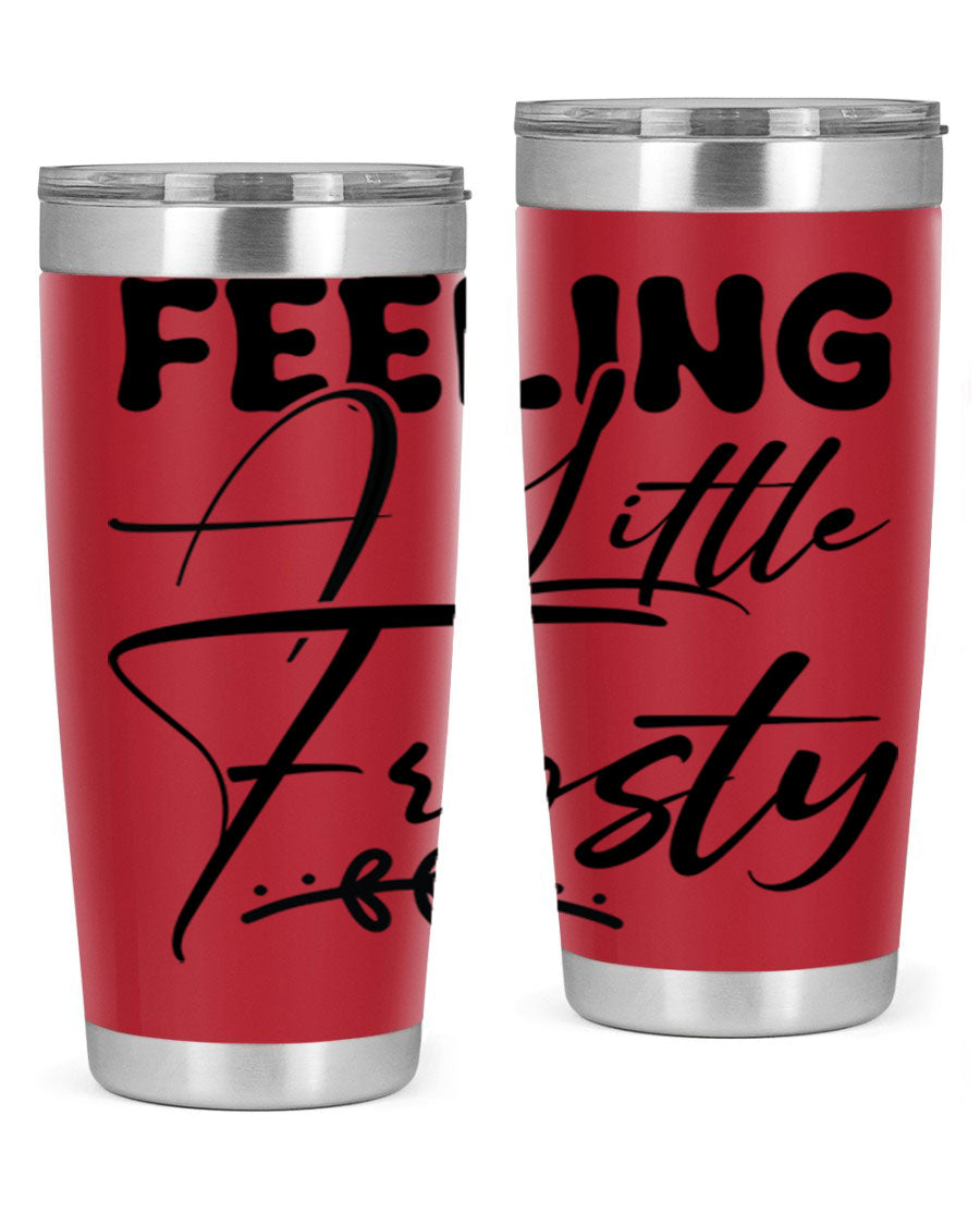 Feeling a Little Frosty 104# Tumbler in stainless steel with a stylish design, perfect for hot and cold beverages.