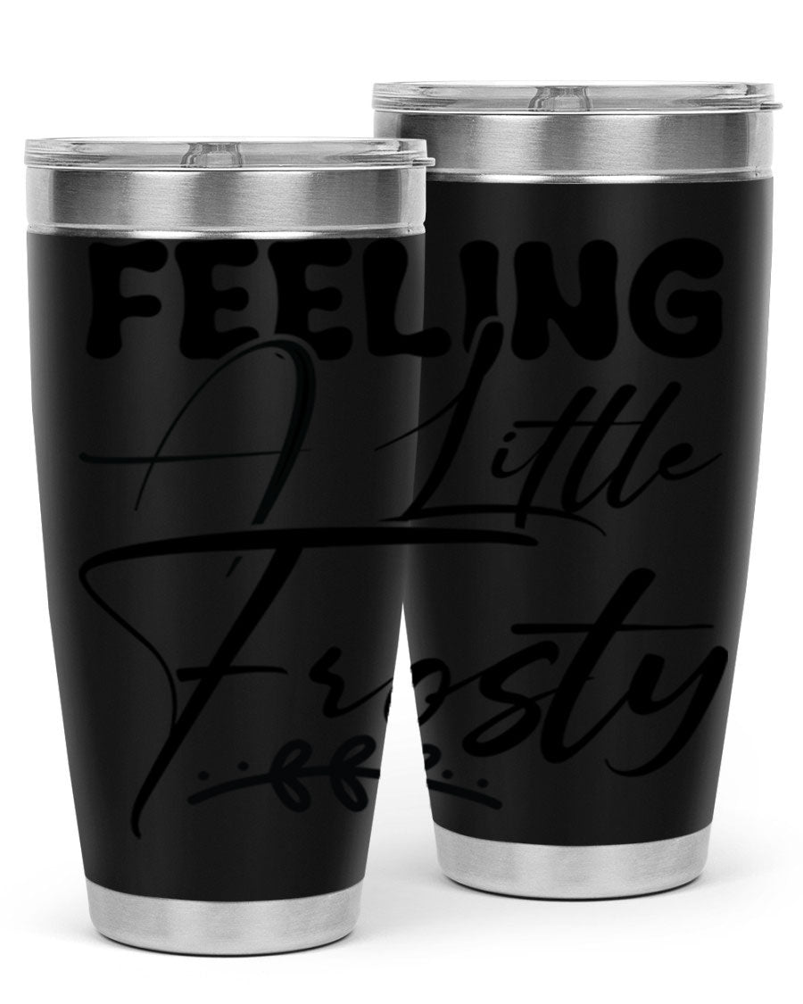 Feeling a Little Frosty 104# Tumbler in stainless steel with a stylish design, perfect for hot and cold beverages.