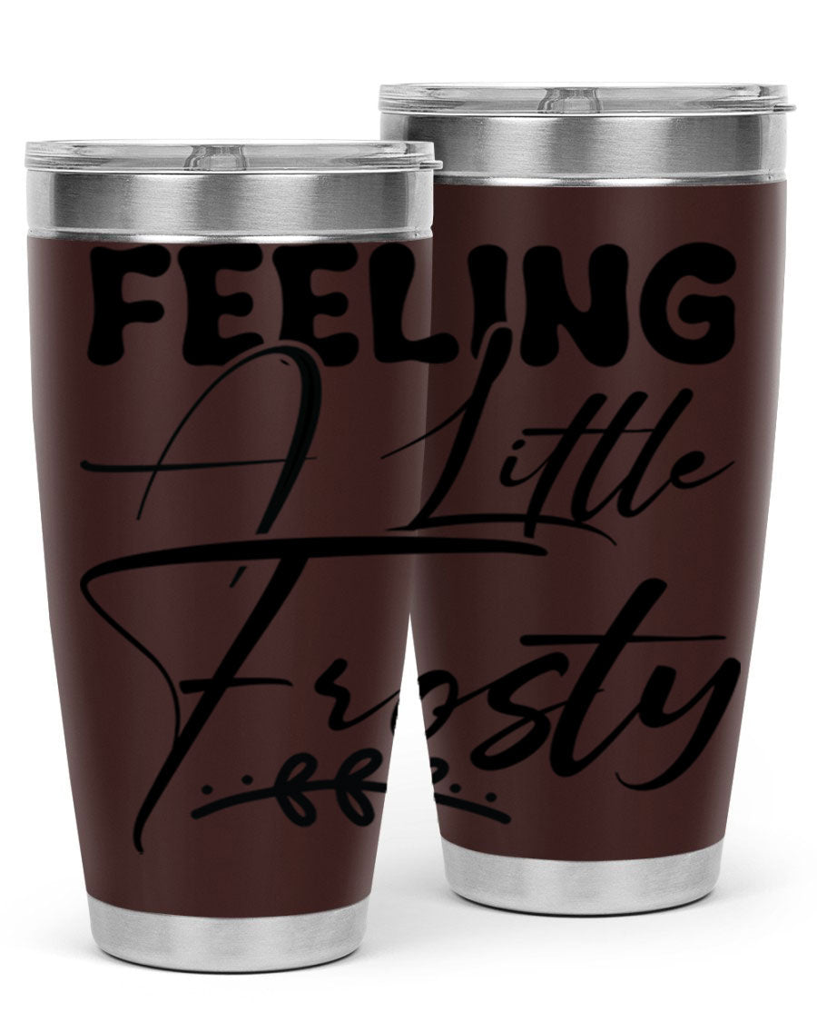 Feeling a Little Frosty 104# Tumbler in stainless steel with a stylish design, perfect for hot and cold beverages.