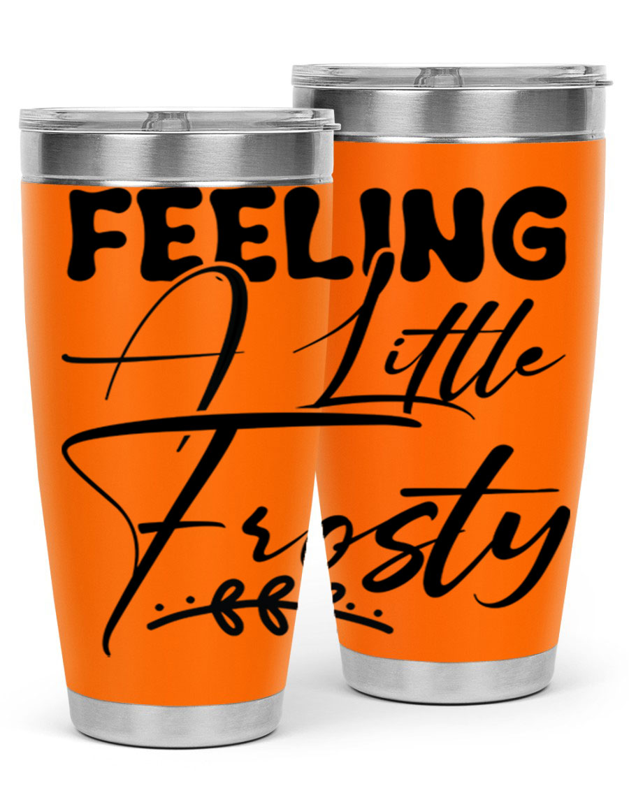 Feeling a Little Frosty 104# Tumbler in stainless steel with a stylish design, perfect for hot and cold beverages.