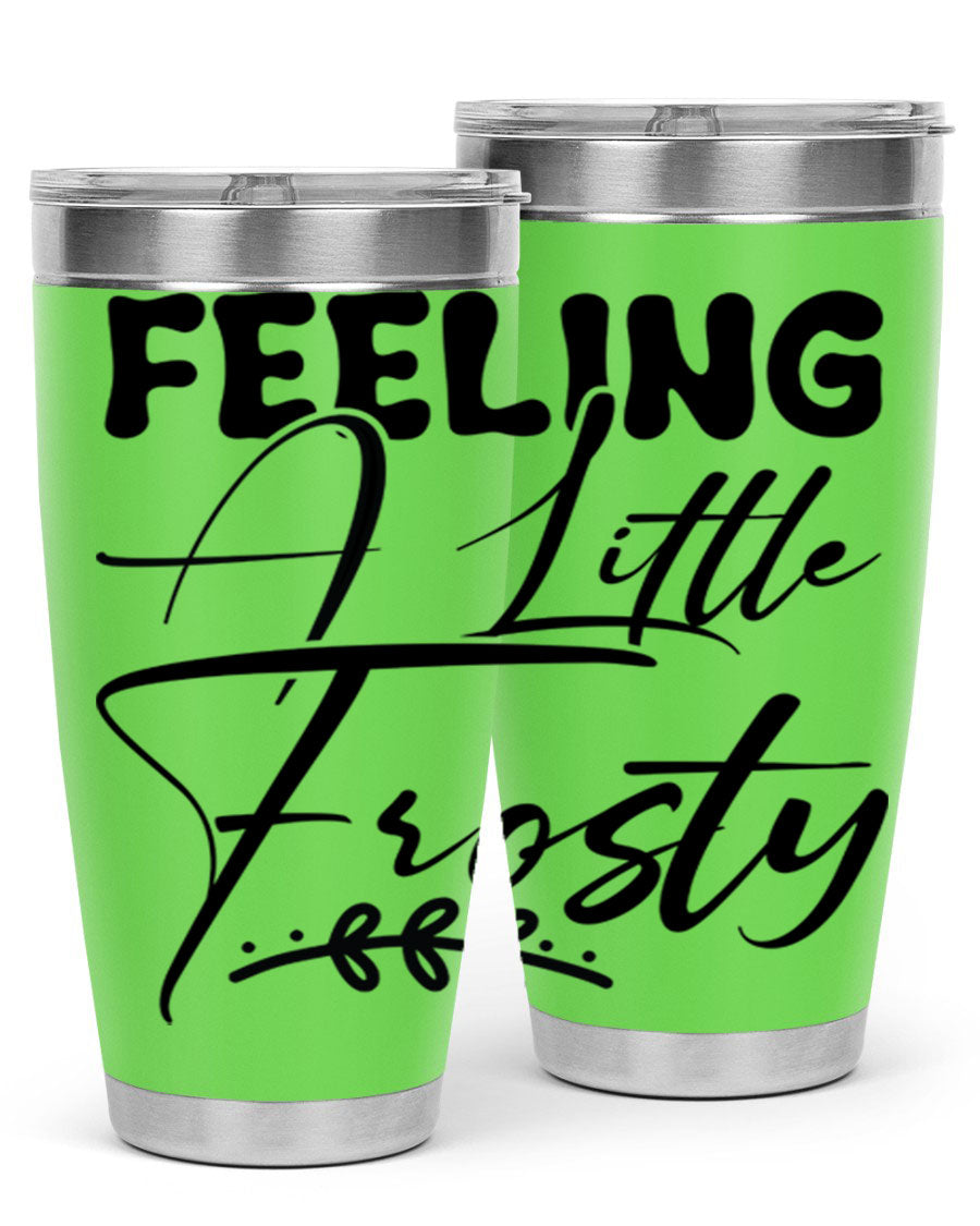 Feeling a Little Frosty 104# Tumbler in stainless steel with a stylish design, perfect for hot and cold beverages.