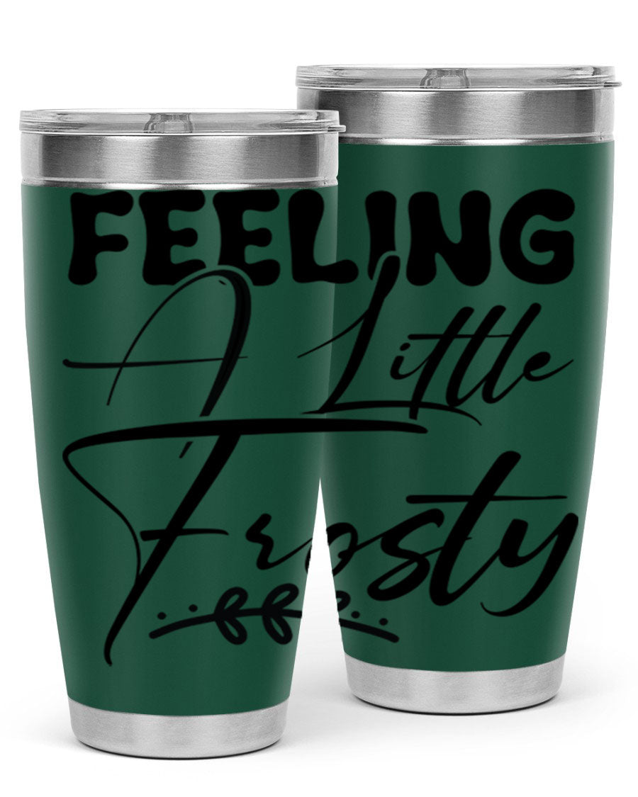 Feeling a Little Frosty 104# Tumbler in stainless steel with a stylish design, perfect for hot and cold beverages.