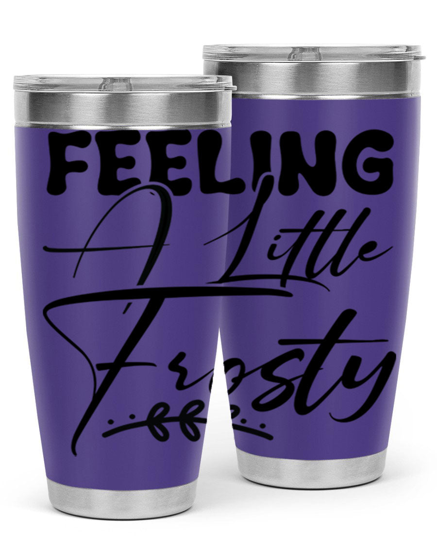 Feeling a Little Frosty 104# Tumbler in stainless steel with a stylish design, perfect for hot and cold beverages.