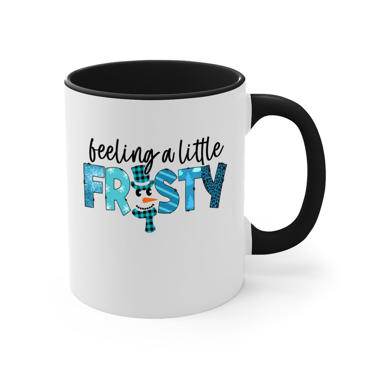 Feeling a little frosty 105# Mug with a glossy finish, featuring a colored handle and interior, available in multiple colors and sizes.