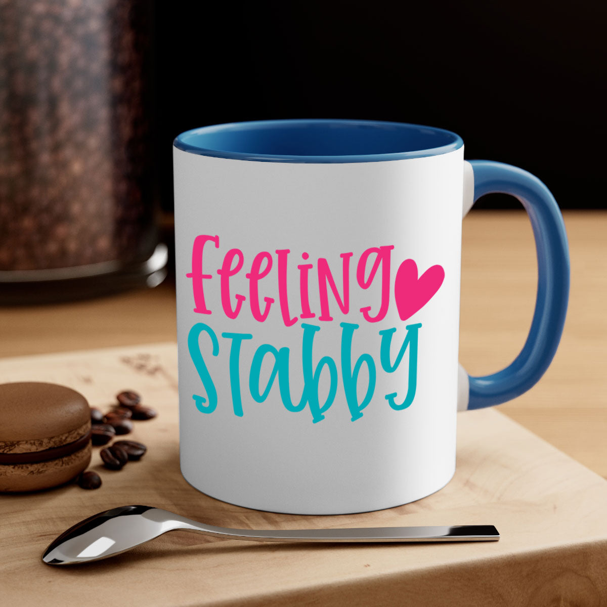 Feeling Stabby Nurse Style 386# Mug with colorful handle and glossy finish, perfect for coffee lovers.