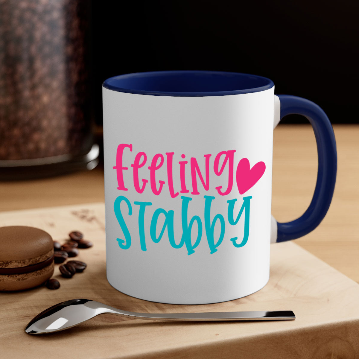 Feeling Stabby Nurse Style 386# Mug with colorful handle and glossy finish, perfect for coffee lovers.