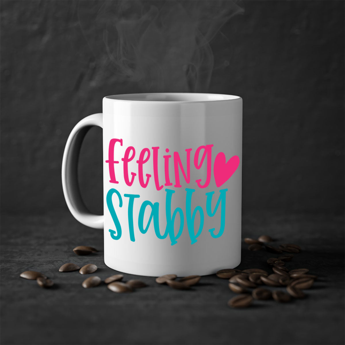 Feeling Stabby Nurse Style 386# Mug with colorful handle and glossy finish, perfect for coffee lovers.