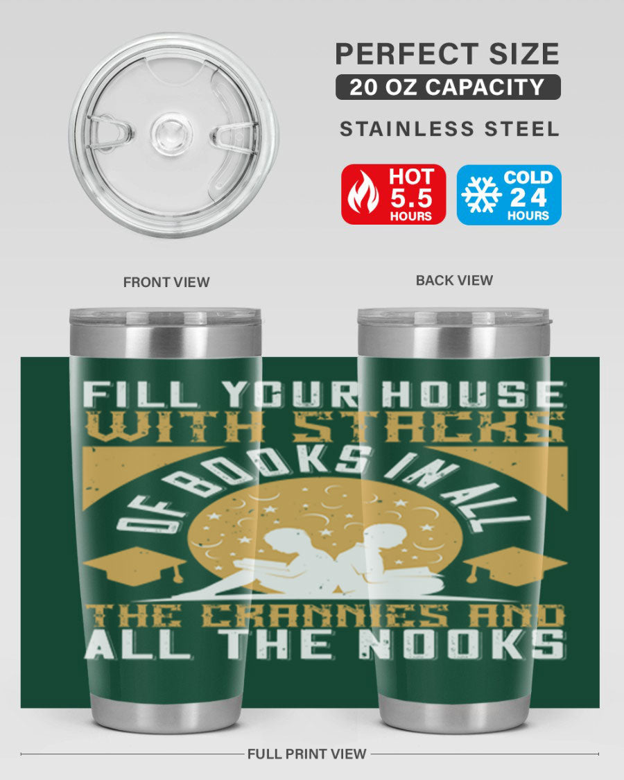 A stylish double wall vacuum stainless steel tumbler with a drink-thru lid, perfect for keeping beverages hot or cold.