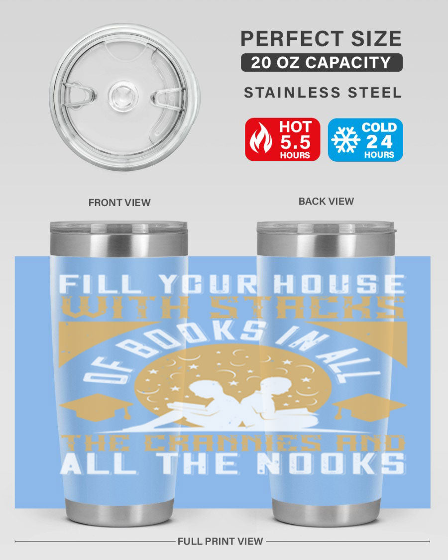 A stylish double wall vacuum stainless steel tumbler with a drink-thru lid, perfect for keeping beverages hot or cold.