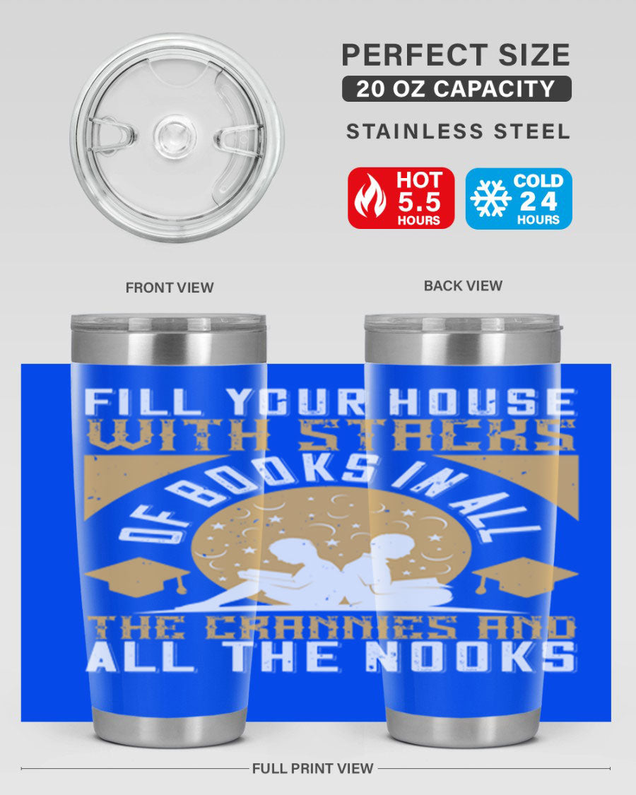 A stylish double wall vacuum stainless steel tumbler with a drink-thru lid, perfect for keeping beverages hot or cold.