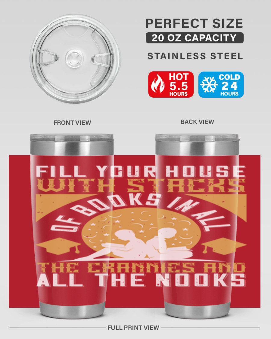 A stylish double wall vacuum stainless steel tumbler with a drink-thru lid, perfect for keeping beverages hot or cold.