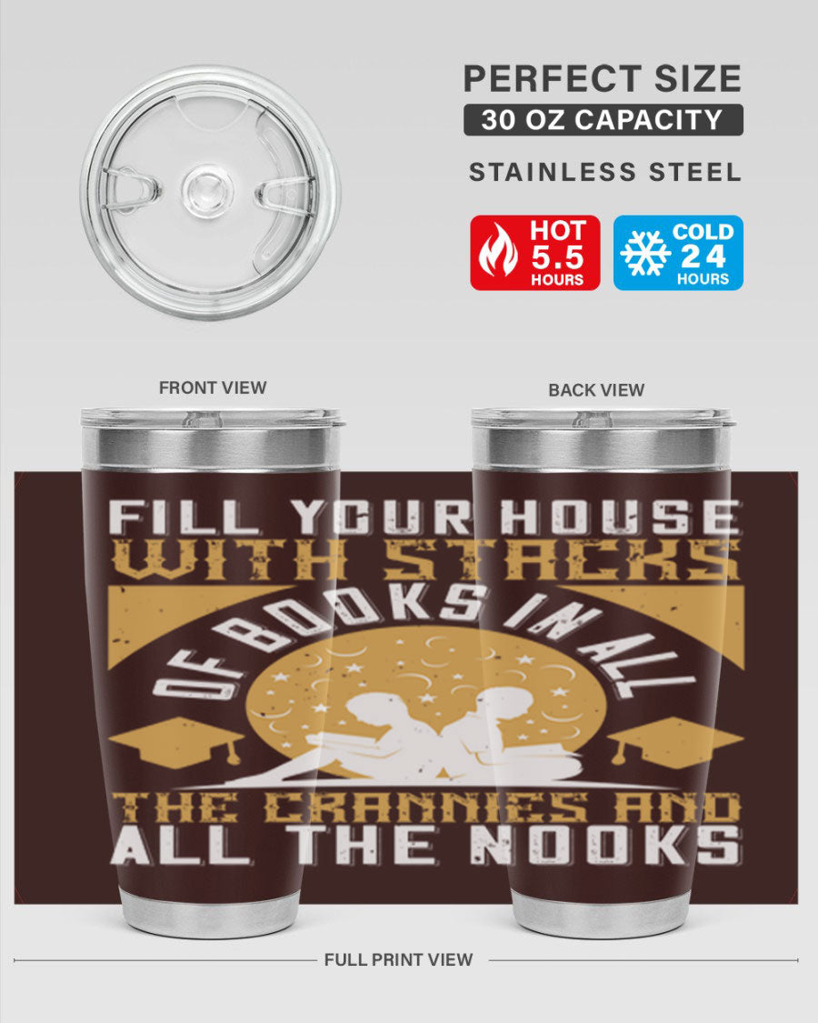 A stylish double wall vacuum stainless steel tumbler with a drink-thru lid, perfect for keeping beverages hot or cold.