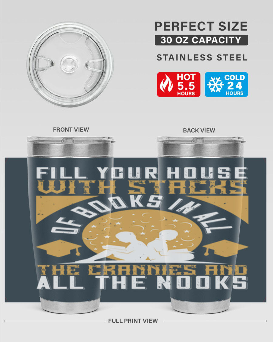 A stylish double wall vacuum stainless steel tumbler with a drink-thru lid, perfect for keeping beverages hot or cold.