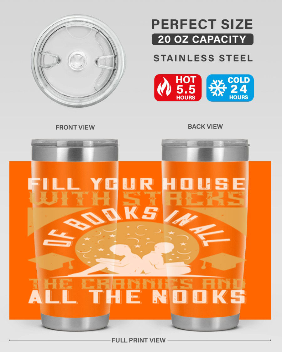 A stylish double wall vacuum stainless steel tumbler with a drink-thru lid, perfect for keeping beverages hot or cold.