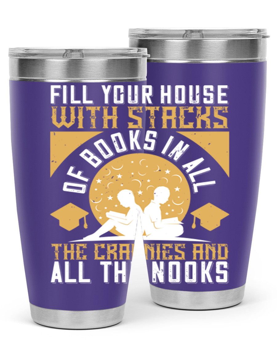 A stylish double wall vacuum stainless steel tumbler with a drink-thru lid, perfect for keeping beverages hot or cold.