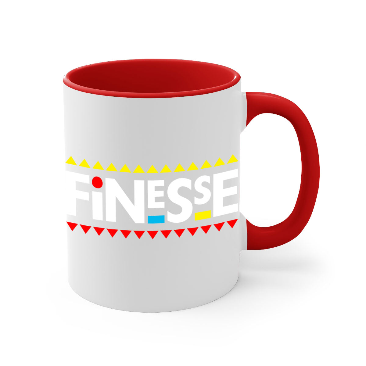 Finesse 155# Mug in black with colored handle and glossy finish, perfect for coffee and tea.