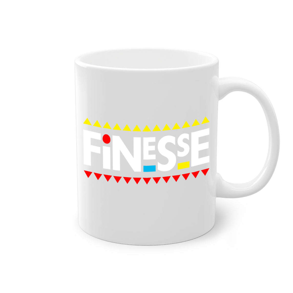 Finesse 155# Mug in black with colored handle and glossy finish, perfect for coffee and tea.