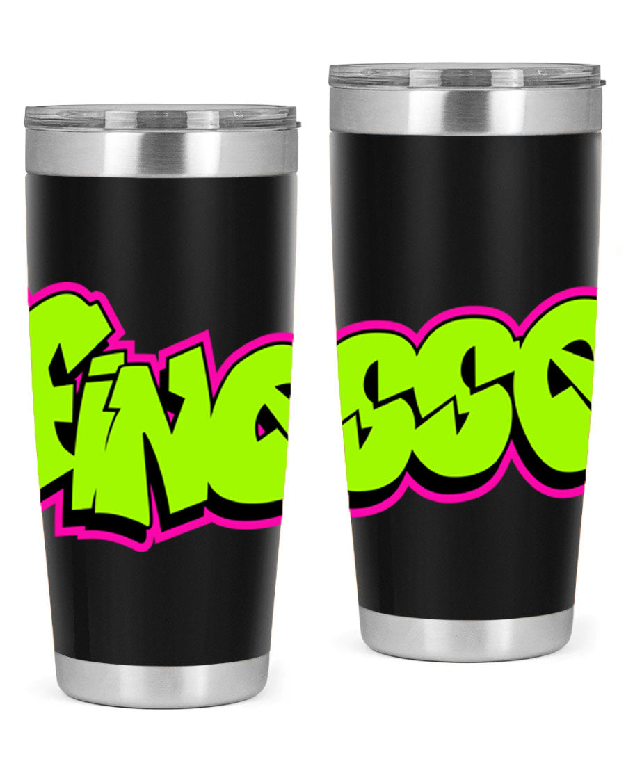 Finesse 154# Cotton Tank featuring stylish black words and phrases on a soft cotton fabric, perfect for casual wear.