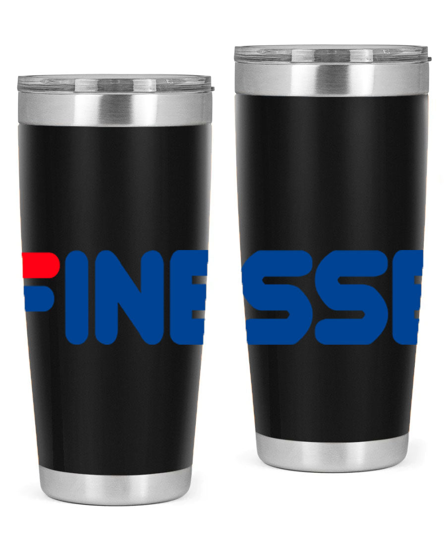 Finesse 157# Cotton Tank in black featuring stylish phrases, perfect for casual wear.