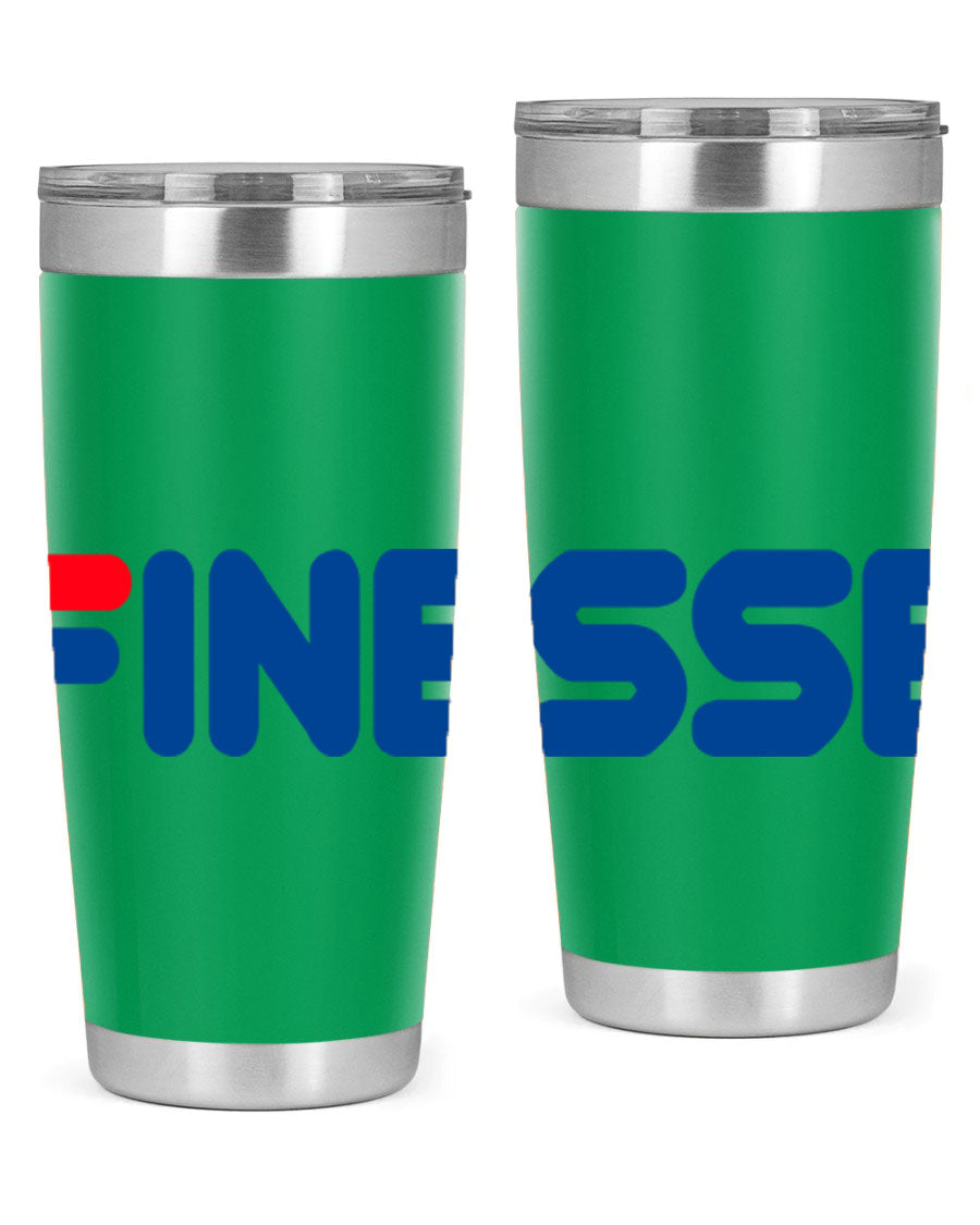 Finesse 157# Cotton Tank in black featuring stylish phrases, perfect for casual wear.