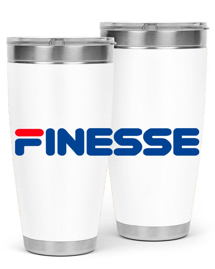 Finesse 157# Cotton Tank in black featuring stylish phrases, perfect for casual wear.