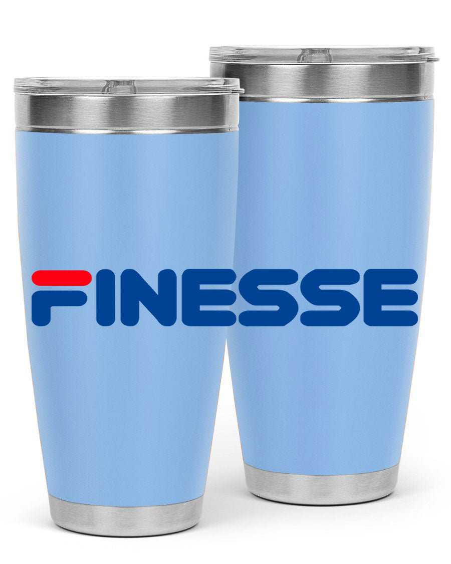 Finesse 157# Cotton Tank in black featuring stylish phrases, perfect for casual wear.